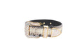 Load image into Gallery viewer, Off White/Black Snake With Gold Swarovski Crystal Hardware Collar & Leash Set
