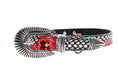 Load image into Gallery viewer, Pansy and Snake Print Embossed Italian Leather With Ornate Italian Hardware
