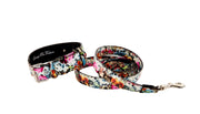 Floral, Scull, Snake Print Italian Leather Classic Collar & Leash Set
