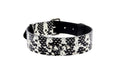 Load image into Gallery viewer, Black & White Snake/Classic Collar With Silver Hardware
