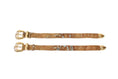 Load image into Gallery viewer, Rustic, Chic Hair On Hide Italian Leather With Ornate Swarovski Crystal Italian Hardware Set Of 2
