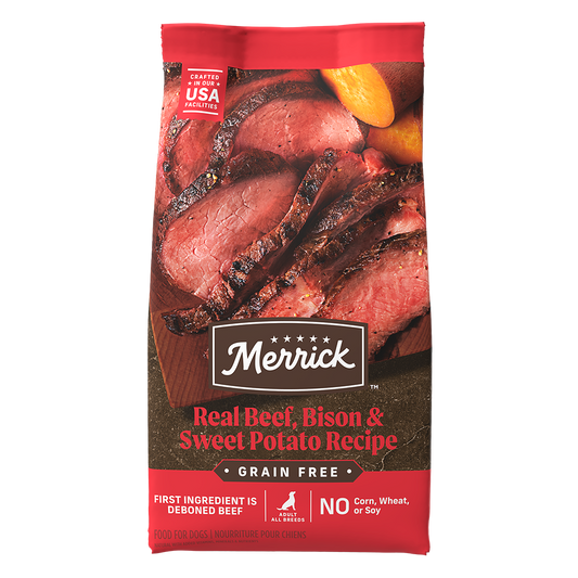 Merrick Grain Free Adult Beef, Bison and Sweet Potato Dog Dry Food 
