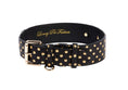 Load image into Gallery viewer, Black & Gold Polka Dot Italian Leather Classic Collar
