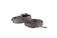Load image into Gallery viewer, Dark Grey Snake Print Hair On Hide Italian Leather Collar & Leash Set With Swarovski Crystal Hardware
