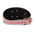 Load image into Gallery viewer, Soft Pink Snake 3” Wide Style Collar With Custom Swarovski Rivet
