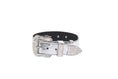 Load image into Gallery viewer, Silver Studded Italian Leather Swarovski Crystal Collar
