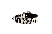 Zebra Print Hair On Hide Italian Leather With Swarovski Crystal Hardware