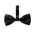 Load image into Gallery viewer, Black Snake Bowtie With Silver Swarovski Closure
