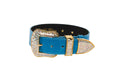 Load image into Gallery viewer, Vegetable Colored Italian Leather Collar with Gold Swarovski Crystal Hardware by Allysa Payne Beverly Hills

