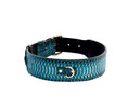 Load image into Gallery viewer, Turquoise, Black Snake Classic Collar With Silver & Gold Classic Hardware Set Of 2
