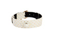 Load image into Gallery viewer, White & Gold Polka Dot Italian Leather Classic Collar
