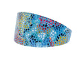 Load image into Gallery viewer, Blue Floral Mosaic Italian Leather 3” Wide Style Collar
