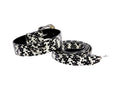 Load image into Gallery viewer, Black & White Snake/Swarovski Crystal Collar & Leash Set
