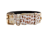 Silver/Bronze/Gold Italian Leather Embossed Croc Classic Collar