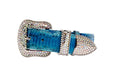 Load image into Gallery viewer, Blue & Turquoise Snake Collar With Silver Swarovski Crystal Hardware
