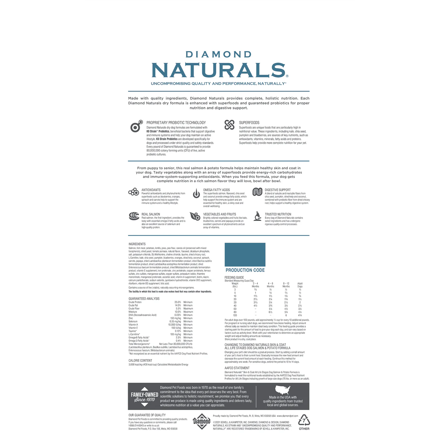 Diamond Naturals Adult Skin & Coat Salmon and Potato Dry Dog Food 