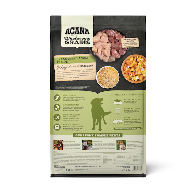 Acana Wholesome Grains Large Breed Dry Dog Food (22.5lb) 