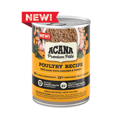 Acana Adult Grain Free Pate Poultry Wet Dog Food (12.8oz) 