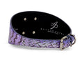 Load image into Gallery viewer, Multi-Color Purple Silver Iridescent Snake 3” Wide Style Collar With Large Silver Rivet

