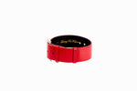 Red Italian Leather Collar With Glamorous Italian Hardware