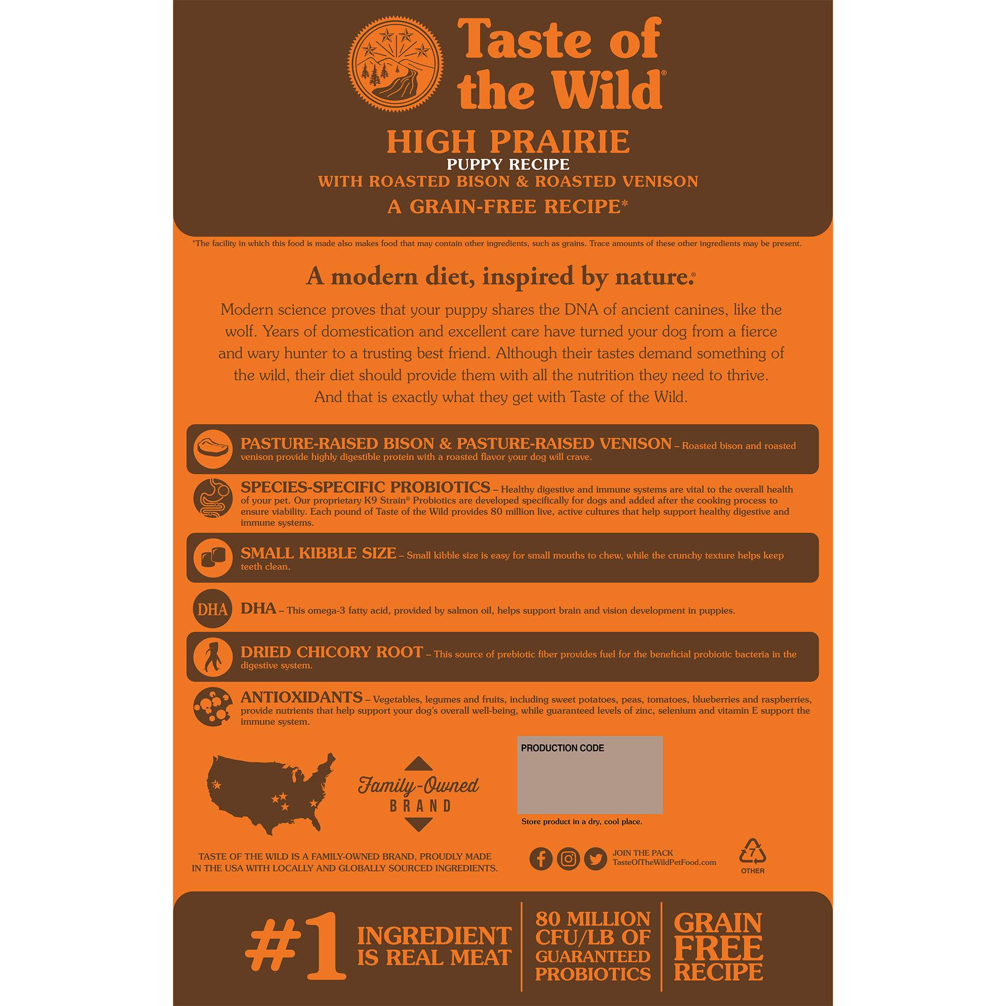 Taste of the Wild Puppy High Prairie Bison and Venison Canine Food 