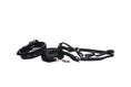 Load image into Gallery viewer, Black & Dark Navy Blue Glamorous, Classic Italian Leather With Silver Swarovski Hardware Collar, Leash, Harness, Set
