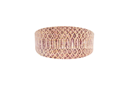 Embossed Snake Italian Leather Wide Style Collar