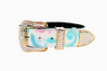 Load image into Gallery viewer, Abstract Floral Italian Leather/Swarovski Crystal Collar

