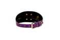 Load image into Gallery viewer, Purple & Pink Embossed Stingray Print Italian Leather 3” Wide Style Collar With Large Custom Gold Rivet
