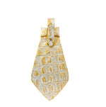 Silver & Gold Embossed Croc Italian Leather Tie