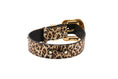 Load image into Gallery viewer, Leopard Print  Italian Leather Collar With Swarovski Crystal Hardware Set Of 2
