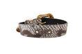 Load image into Gallery viewer, Grey/Bronze Snake Print Hair On Hide Italian Leather Collar With Swarovski Crystal Hardware
