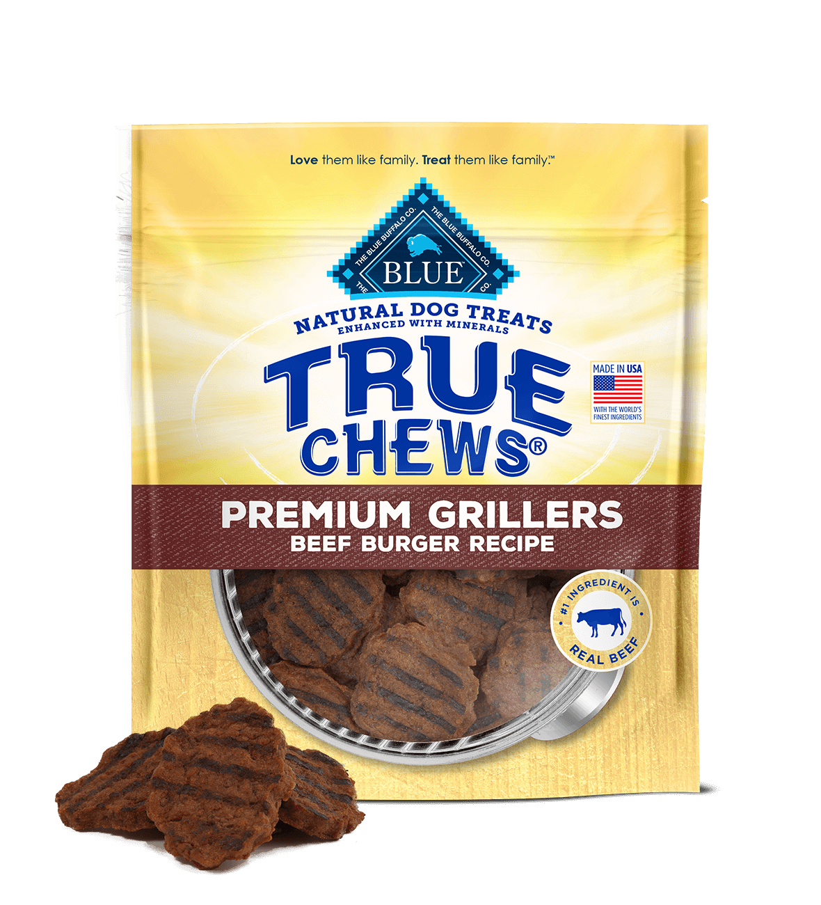 Blue Buffalo True Chews Grillers Beef Burger Dog Treats (10oz) 