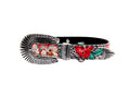 Load image into Gallery viewer, Pansy and Snake Print Embossed Italian Leather With Ornate Italian Hardware
