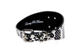 Load image into Gallery viewer, Black & White Snake Wide Style 3”Collar With Large Silver Rivet
