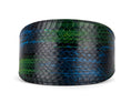 Load image into Gallery viewer, Blue, Green, Black, Yellow Snake 4 Wide Style Collar
