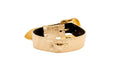 Load image into Gallery viewer, Gold Floral Print Italian Leather With Swarovski Crystal Hardware
