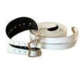 Load image into Gallery viewer, Luxury Pet Fashion Matte White Snakeskin Wide Collar & Leash Set
