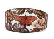 Butterfly Print Italian Leather 3 Wide Style Collar