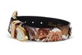 Load image into Gallery viewer, Butterfly Print Italian Leather Collar With Custom Swarovski Crystal Hardware
