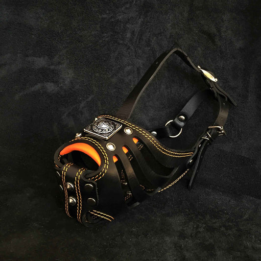 Eros'' Basket Muzzle black & orange by Bestia Dog Gear