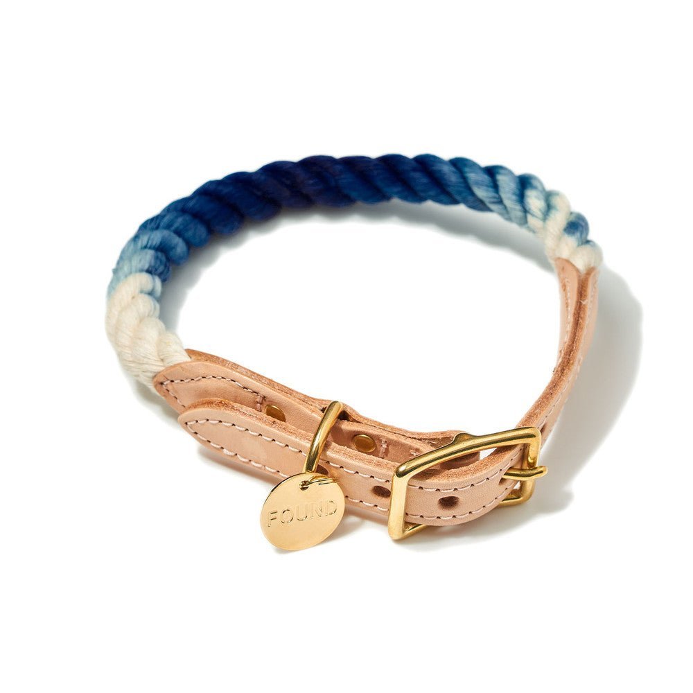 Dog Collars Premium Indigo Ombre Cotton Rope Cat & Dog Collar