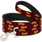Dog Leash - Flip Flops Burgundy/Orange