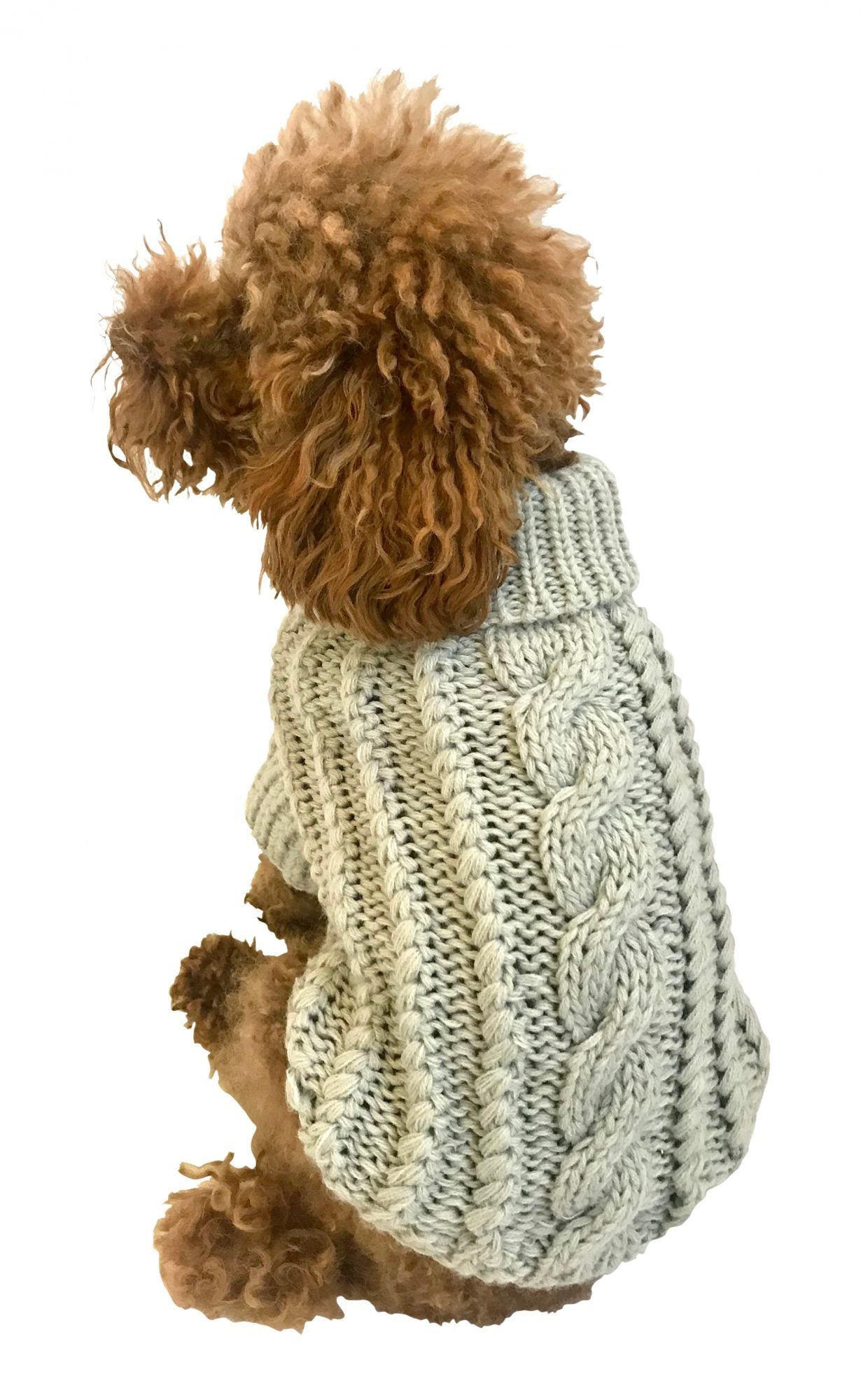 Irish Isle Handknit, Mockneck, Silver 