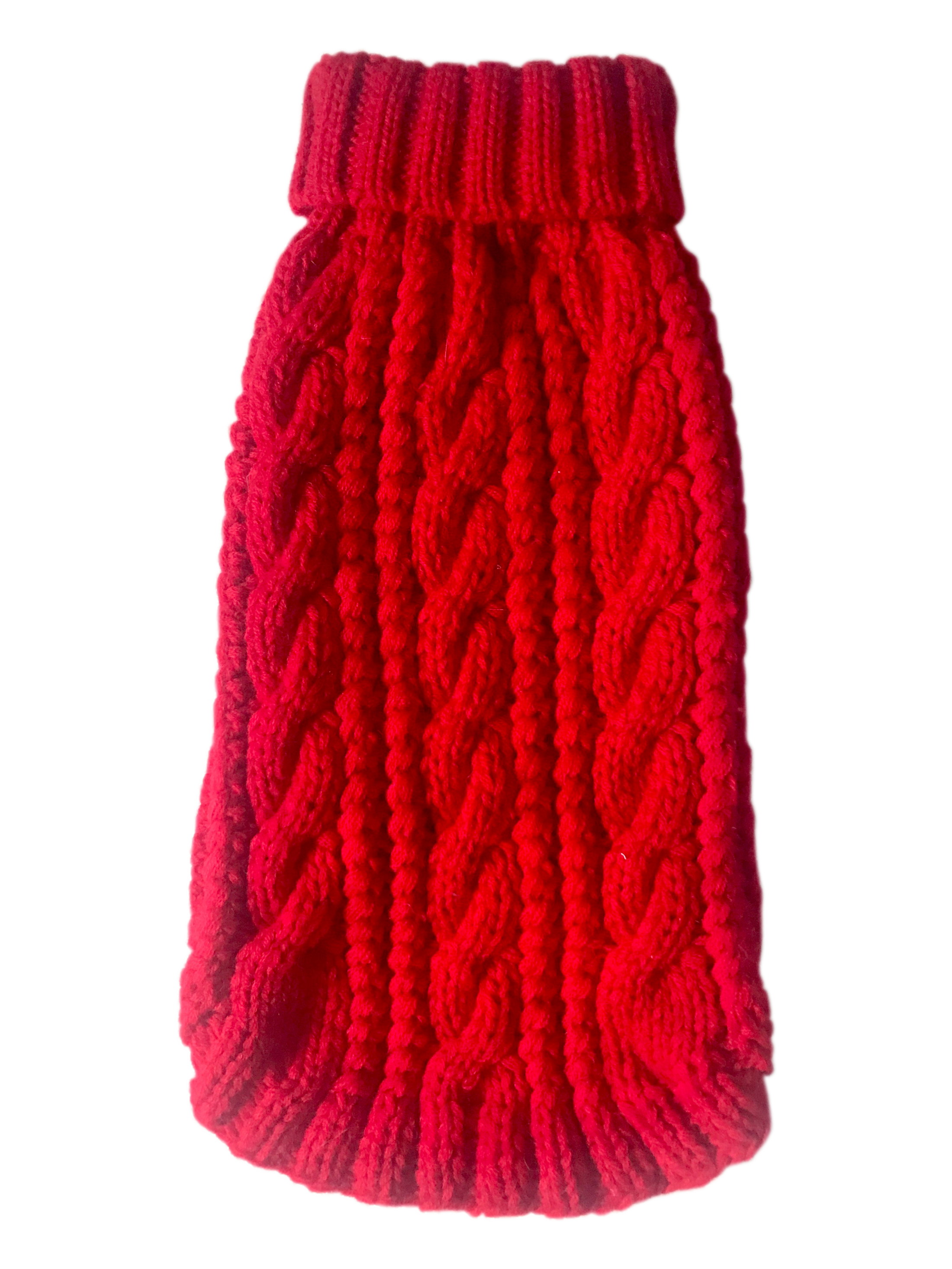 Irish Isle Handknit, Mockneck, Red 