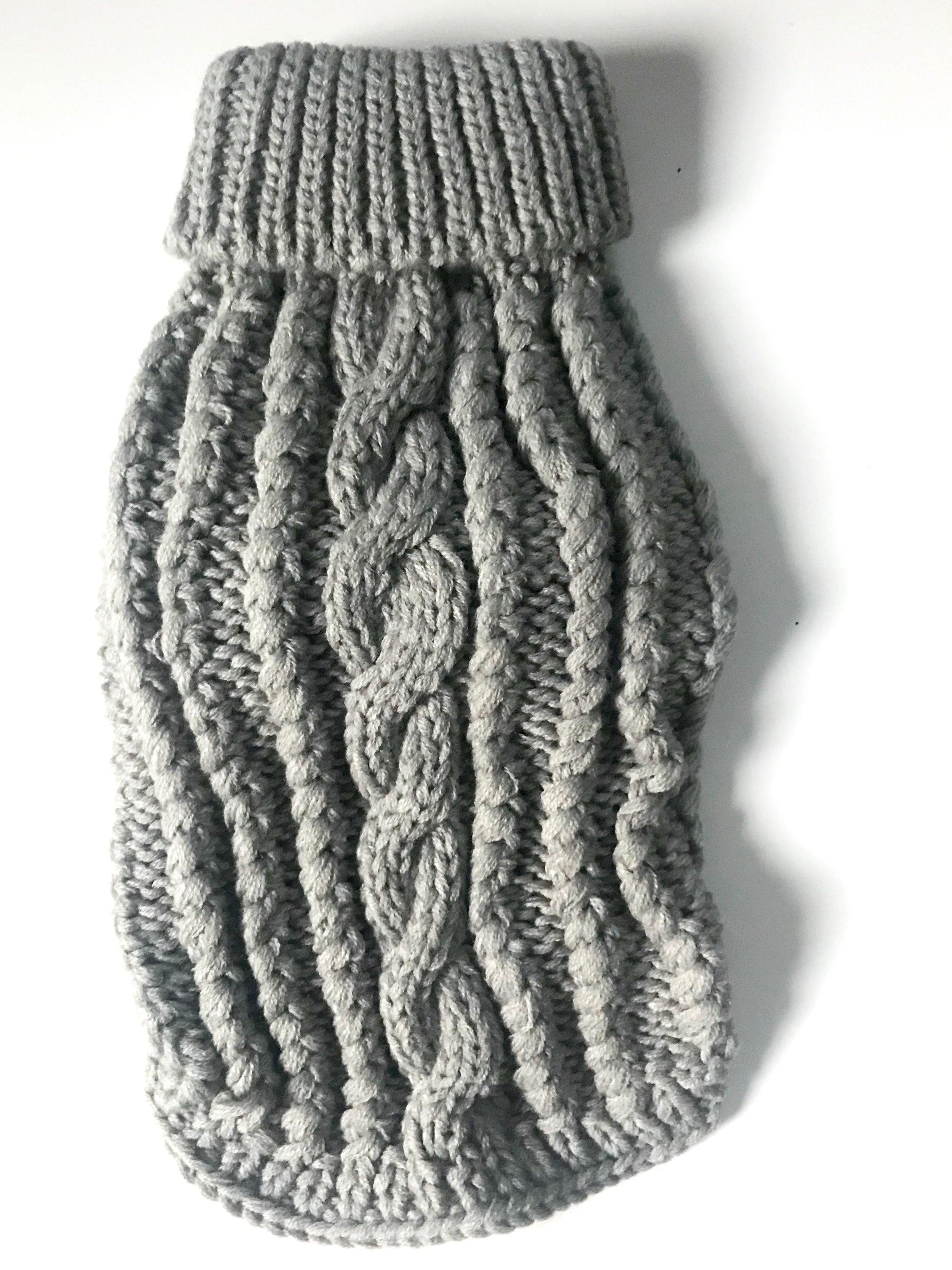 Irish Isle Handknit, Mockneck, Silver 