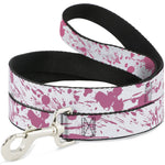 Dog Leash - Splatter White/Pink