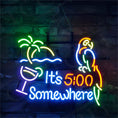 Load image into Gallery viewer, It's 5 o'clock Somewhere Parrot Neon Signs Light
