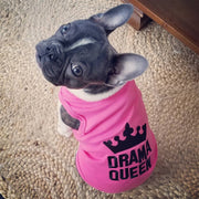Parisian Pet 'Drama Queen' Embroidered Dog & Cat Shirt - Trendy Pet Apparel, Pink