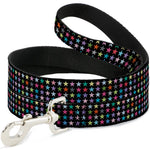 Dog Leash - Mini Stars Black/Multi Color